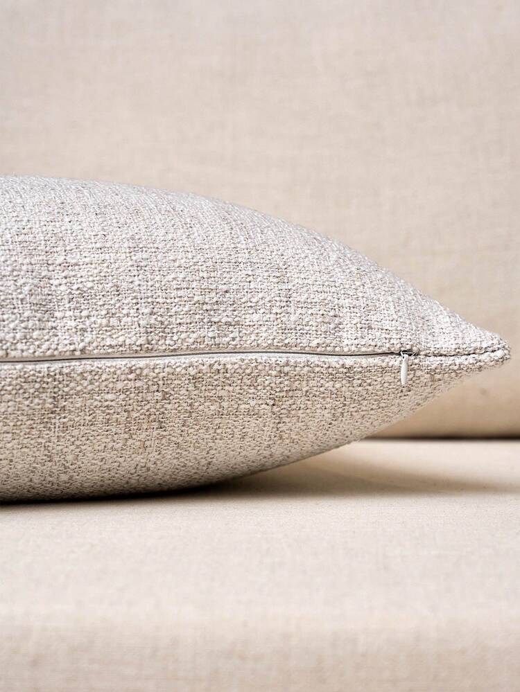 1pc Luxury Pillowcase Without Pillow Insert, Bohemian Style Decorative Textured Coarse Linen Fabric, Rough Linen Craftsmanship, Suitable For Sofa, Living Room, Bedroom, Floor, Bench, Car, Office, Cafe And Other Leisure Spaces Decoration, No Shedding, No Pilling, All Seasons Use - Beige - View 15