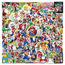 SUPER MARIO BROS. 1 set/50 stiker karakter game kartun, cocok untuk mendekorasi laptop, botol minum, skateboard, dan koper. Hadiah pesta yang bagus untuk anak-anak dan penggemar. (Gaya acak) - MultiWarna - View 4