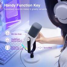 XLR/USB Gaming Streaming Recording Microphone For PC, RGB Lighting, With Gain Knob, Mute Button, Monitoring Jack, Suitable For Video Creation - FIFINE AM8W (Global Version) - View 6