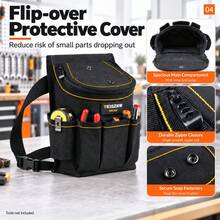 TKIGZNW A007 1Pc Covered Tool Waist Carrier Lightweight 0.25KG Solid Shaping Base Multi Compartment Storage Belt Pouch For DIY Handyman - Black - View 5