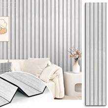 1/8/16pcs Sound-Insulating Wood Lattice Self-Adhesive Wall Sticker, Waterproof PVC Decorative Film, Textured Sound-Absorbing Wall Sticker, Multi-Purpose For Living Room And Bedroom Walls, Cabinet Drawer Liners, Desktops, Shelves - Grille Wood Grain 2 - View 3