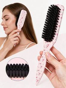 4/1pc Cherry Blossom Pattern Hair Comb Styling Set, Includes Cherry Blossom Pattern Straight Comb, Detangling Comb, Styling Comb, Tail Comb, Salon Hairdressing Comb Accessories, Essential Hair Accessories For Women Travel, Suitable For Makeup And Hairstyle Grooming - Multicolor - View 2