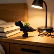 Mini Tyrannosaurus Rex Dinosaur Planter - Vintage 3D Printed Plastic Pot (Plants Not Included) Suitable For Succulents And Herbs, Cute Plant Container/Outdoor Decor, Ideal Gift, Tyrannosaurus Rex Design Window Sill Desktop Ornament - Multicolor - View 11