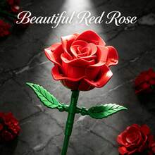 20pcs Building Block Red Rose Bouquet Creative Decor, Birthday Christmas Easter Party Small Gift Box, Holiday Gift, Prank Toy, Eternal Flower Desktop Home Decoration, Gift For Girlfriend - Multicolor - View 2