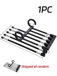 Multi-Layer Pants Rack - Space-Saving Foldable Design, Helps Efficiently Organize Your Closet; Suitable For Jeans, Leggings And Casual Pants Plastic Multi-Layer Pants Rack; Features Non-Marking Anti-Slip Storage Function, Easy To Assemble; Ideal Choice For Holiday Preparation And Seasonal Wardrobe Organization; - Multicolor - View 19