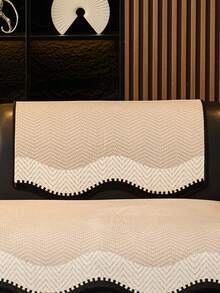 1pc Flannel Luxury Minimalist Wavy Edge Sofa Cushion 1234 Seat Sofa Seat Pad Armrest Backrest Pad Non-Slip Sofa Cover All Season - Beige - View 5