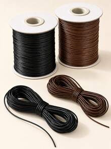 Handmade Wax Cord, Non-Stretch Synthetic Leather Beaded String, Suitable For Beaded Bracelets, Keychains, Pendants DIY Jewelry Making, Tassel Crafts, Sweater Pendant Hanging Rope, Bracelet Making, Jewelry DIY, Suitable For Christmas, Thanksgiving - Multiple Styles - View 4