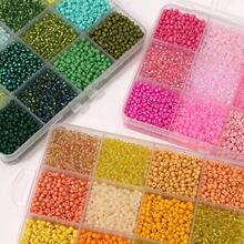 1 Box 3mm Glass Seed Beads 12 Color Set With Storage Box, Small Round ...