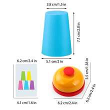 DAFENNI Bộ 2 trò chơi xếp cốc màu tương tác - rèn luyện trí tuệ & hoạt động gia đình cạnh tranh với 12 cốc, 54 thẻ thử thách & chuông báo - Nhiều màu - Xem 8