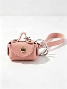 Women's Pink PU Mini Bag Keychain Cute Small Bag Shaped Pendant Car Key Chain Bag Charm Backpack Decoration Creative Gift Handbag Accessory - Multicolor - View 2