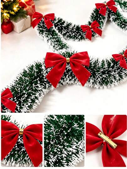 1 Peça Fita Laço de Decoração de Natal 2M Colorida, Decoração de Cena de Janela, Decoração de Árvore de Natal para Festa, Fita Felpuda Verde Escuro, Pode Ser Dobrada e Moldada Livremente, Adequada para Corrimãos de Escada, Árvores de Natal e Outras Múltiplas Cenas; Adequada para Decorações de Ação de Graças, Natal e Outras Festas, Cria Facilmente Atmosfera Festiva, Adequada para Decoração de Árvore de Natal e Decoração de Festa de Feriado Interna/Externa; Material PVC, Adequada para Pendurar no Teto ou Como Diversas Decorações de Festa
