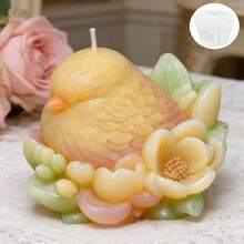 1pc 3D Bird Perched On Flower Candle Mold, Realistic Bird Design, Suitable For Making Small Outdoor Garden Decor, Aromatherapy Plaster Crafts, Resin Gifts, And Home DIY Decorations For Holiday Atmosphere. Made Of Soft Silicone Material, Easy To Demold And Clean - White - View 7