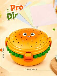 Creative Hamburger Shaped Portable Lunch Box, 304 Stainless Steel Divided Compartment Bento Box, Outdoor Picnic Portable Fresh-Keeping Food Container - Multicolor - View 5