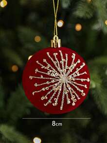 Christmas Ball Ornaments, Beaded And Sequined Christmas Tree Hanging Decor, Suitable For Collection Display And Storage, Matches Plush Doll Collection, Holiday Party And Shelf Styling Holiday Aesthetic Decoration - Multicolor - View 7