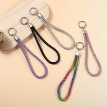 Creative Luxury Full Diamond Keychain Pendant Luggage Diamond Chain Short Wrist Rope Mobile Phone Hanging Rope Wholesale - Multicolor - View 4
