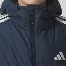 Adidas 3S L DOWN JKT Men's Long Hooded Down Jacket Blue - Blue - View 4