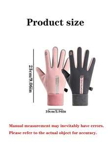 Warm Gloves For Men And Women, Autumn/Winter, Thermal Lined, Anti-Slip, Windproof, Touchscreen Compatible, Waterproof, Driving Gloves - Multicolor - View 3