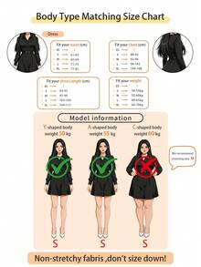 Gaun Mini Kemeja Wanita Musim Gugur, Kerah Lengan Panjang Kancing Depan Model A-Line Pendek, Tanpa Sabuk - Hitam - View 4