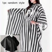 1pc Barber Cape, Black And White Striped, Salon Hairdressing Apron, Waterproof Adjustable. (Gir Product, Hairdressing Tool) - Multicolor - View 11