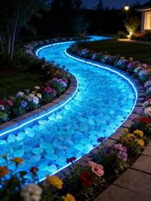 200pcs Glowing Blue Pebbles, Fluorescent Decorative Stones, Suitable For Party, Wedding, Aquarium, Flower Pot, DIY And Holiday Decoration - A - View 11