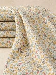 1Pc Vintage Ditsy Floral Print Polyester Fabric, Soft Light‑Weight Floral Textile With Tiny Flower Pattern, Elegant Cloth For Sewing Dresses, Blouses, Skirts, Fashion Garment DIY Handmade Projects - Multicolor - View 9