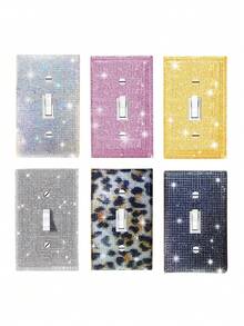 1pc Power Socket Panel Cover/Outlet Protector, Silver Rhinestone Inlaid Shiny Decorative Light Switch Panel (Suitable For Bedroom And Home Decor); Also Includes Home Decor Stickers/Wall Decals/Vinyl Stickers, Suitable For Spring Home Refresh, Decorative Accents And As Birthday Or Graduation Gifts. - Multiple Styles - View 7