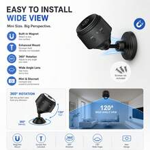 Mini Wireless WiFi Camera, Home Security Camera With Night Vision ...