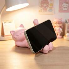 1pc Cat Shaped Phone Holder, 3D Printed Mobile Phone Support, Cute Kawaii Desktop Phone Stand, Creative Tabletop Decor For Office Home Bedroom, Decor Gadgets To Support Your Cellphone - Phone Stand - View 5