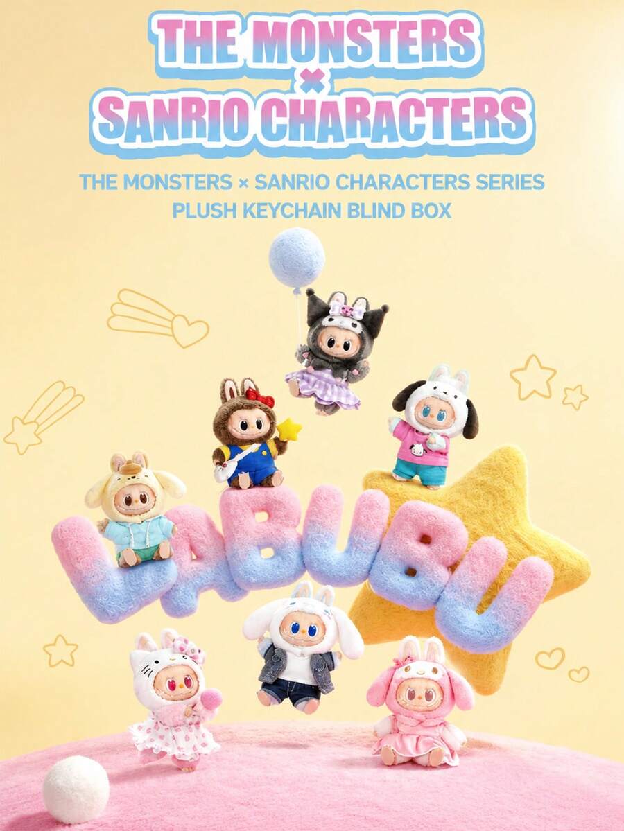 Pop Mart Labubu THE MONSTERS X Sanrio Family Series - Liontin Boneka Vinyl (1 Kotak Buta Acak) - MultiWarna - View 1