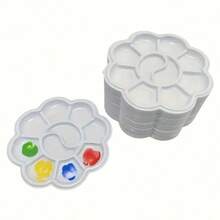 1pc Mini Flower Shape Plastic Paint Palette - Art Paint Tray For Watercolor, Acrylic And Gouache Oil Painting Mixing - Multicolor - View 3