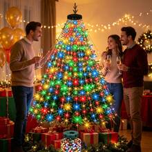 1PC 400/220 LED Christmas Waterfall Tree Lights (USB-Powered) – 8 Lighting Modes; Available In Bright White, Multicolor, Or Warm White; Suitable For Indoor/Outdoor Use (Gardens, Parties, Weddings, Holiday Decor, Event Planning, Christmas, Halloween). - Waterfall Light - View 9