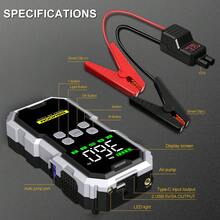 Car Jump Starter With Air Compressor LCD Screen 21800mAh Portable Booster Charger 6000A Powerful Car Battery Starting Devi - Black - View 9