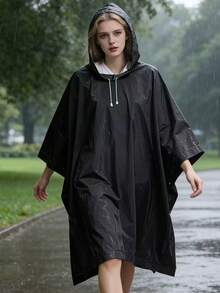 中性防水連帽雨披，可重複使用輕量寬鬆雨披，適合旅行、登山與日常使用 - A - 查看 8
