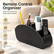 1 buah Tempat Penyimpanan Remote Control Plastik Hitam, Kotak Penyimpanan Meja 5 Slot, Pengatur Ruang Hemat untuk Area TV Kantor Rumah, Rak Penyimpanan Multifungsi untuk Ruang Tamu, Kantor Rumah, Kamar Tidur, Hadiah Penyimpanan Rumah Musim Gugur - beraneka warna - View 2