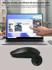 Slim Symmetrical M108 2.4G Wireless Mouse, Battery Powered,10M Stable Signal, Silent Anti-Slip Scroll Wheel, Ambidextrous Design, Plug&Play Portable Office Accessory For Laptop Desktop PC, 3 Colors(No Battery Included) - View 4