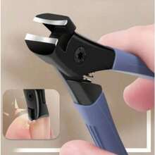 1pc Professional Stainless Steel Nail Clipper With Splash Guard And Sharp Trimmer/Nail File, Manicure Supplies, Manicure Tools, Nail Art Tools, Back To School, Manicure, Manicure Tools (Suitable For Nail Extensions) - Blue - View 1