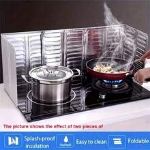 1/2/3/4 miếng tấm chắn văng dầu nhà bếp, lưới chắn dầu, vách ngăn dầu nhà bếp, nắp chống văng chống dính, tấm chắn văng bằng nhôm, tấm cách nhiệt bếp, dụng cụ nấu ăn chiên nướng, đồ dùng thiết yếu cho gia đình và du lịch - Xem 3
