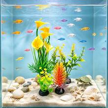 水族箱裝飾套組，塑膠人造草裝飾飾品，水族景觀人造植物 - B - 查看 2
