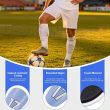 1 Pair Soccer Shin Guards, Outdoor Football Match Leg Guards, Durable, Thickened Material, Soccer Sports Leg Protection - Multicolor - View 4