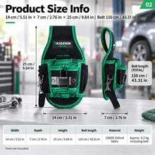 TKIGZNW A022 Work‑Site Tool Waist Bag,1Pc,1680D Oxford Multi‑Slot Tool Holder With Metal Clip For Handyman On‑Site Maintenance - Black - View 11