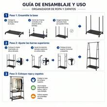 Percha de ropa triangular con ruedas, fácil de usar, estante de pie, perchero, almacenamiento para el hogar, perchero para dormitorio - Negro - Ver 5