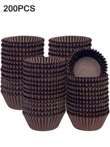 100/200pcs Standard Cupcake Liners, Grease-Proof Paper Muffin Liners,Dessert Cups, Baking Cups,Non-Stick Parchment,Cake Mold,Cake Tin,High-Temperature Resistant Baking Tray,Suitable For Baking,Kitchen,Christmas,Mother's Day And Party Use - Multicolor - View 16