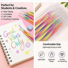 3Pcs Random Color Rainbow Gradient Glitter Gel Pens, 1.2mm Tip Shimmer Ink Writing Drawing Pens, Journaling DIY Art School Stationery - Multicolor - View 5