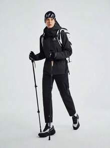 CAMEL CROWN 女款 Chama PLUS 三合一專業戶外夾克，防水登山與攀登外套，適合戶外探險 - 鑽石黑 - 查看 4