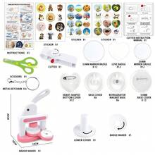 1pc 58mm Badge Making Punch Set, DIY Button Maker Machine, Portable Multi-Function Handmade Tool, Suitable For Fridge Magnets, Keychains, Brooches, Halloween Christmas DIY Crafts And Gifts, No Installation Required - Multicolor - View 10