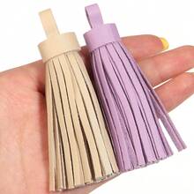 4pcs/Pack Leather Tassel Key Fob, Approx. 9cm Length, Suitable For Clothing, Shoes, Hats, Home Decor PU Tassel Pendant - PU Leather Fringe - View 3