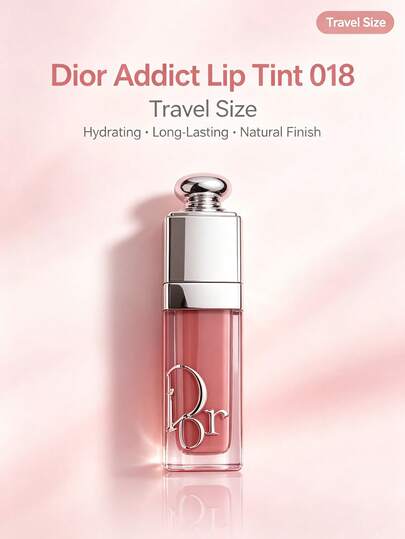 Dior-2-Tamaño de viaje Brillo labial 018 de larga duración sin decoloración hidratante iluminador y realzador de la tez