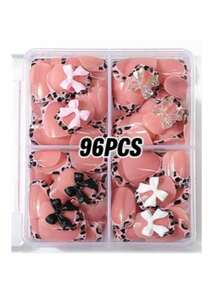 1 Box Of Short Oval French-Style Press-On Acrylic Nail Tips-Designed Specifically For Short Nails. - Multicolor - View 5