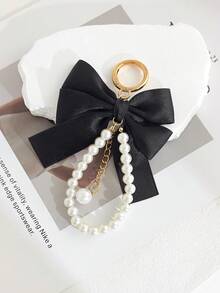 1pc Women's Keychain, Bowknot Pearl Keychain Pendant, Creative Colorful Bag Charm, Key Gift - Multicolor - View 7
