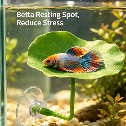 4 piezas de cama de planta acuática de hoja de loto artificial, hoja de escondite y descanso para desove de peces, adorno decorativo de paisaje de acuario, mejor regalo para mascotas, suministros para mascotas